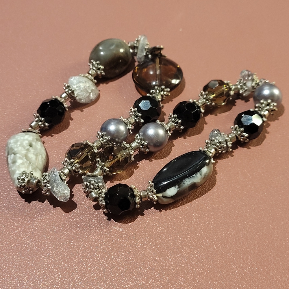 Lia Sophia stone and silver bracelet